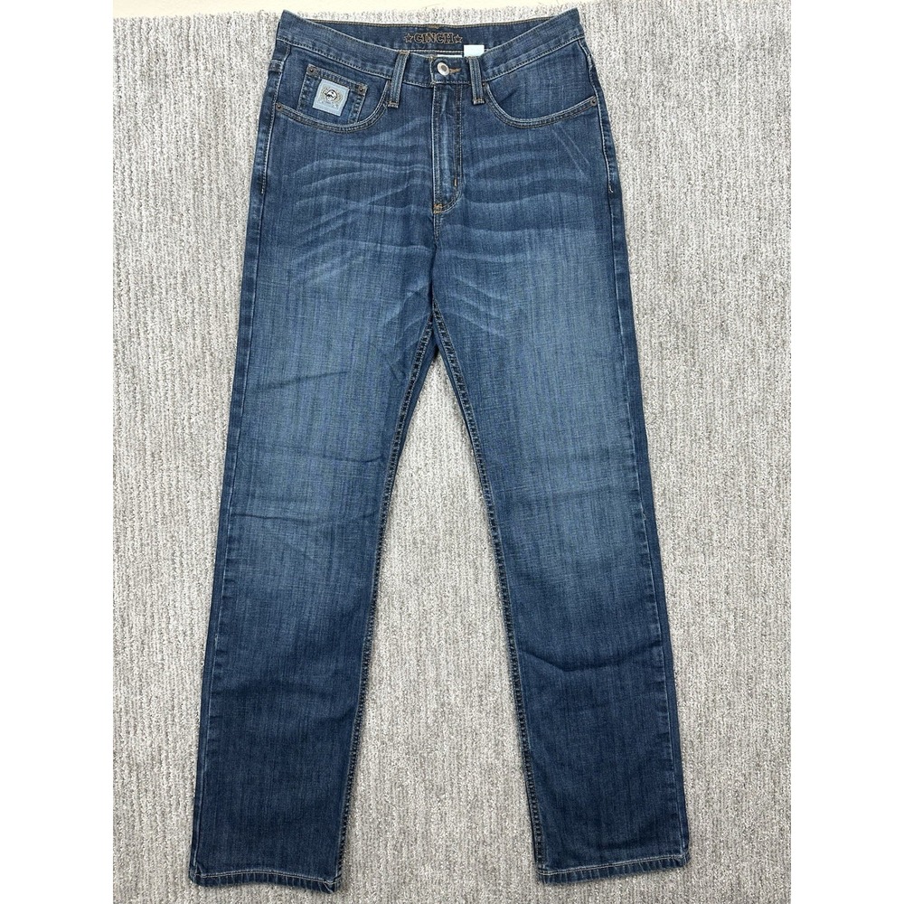 Cinch Jeans Mens 30x34 Silver Label Straight Leg DARK Wash MB98034006 Western